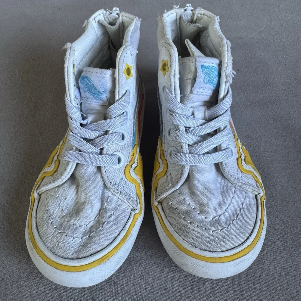 Size 7c - Vans Sk8 Hi Zip Rainbow Infant/Toddler Shoes